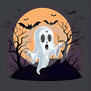 Halloween ghost, Scary Halloween ghost, Halloween, ghost, Scary, ghost, Holiday, Dark, ai generated, creative art