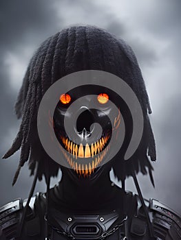 halloween ghost or scary vampire , spooky fantasy silhouette on dark background, AI Generated