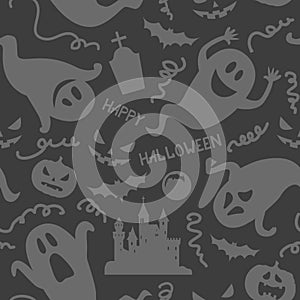 Halloween ghost seamless pattern