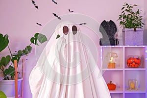 The Halloween Ghost uses a mobile phone for calls, congratulations, intimidation. The ghost makes an order from