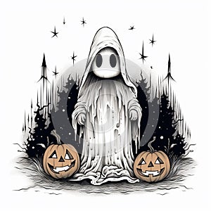 Halloween Ghost Vector Art
