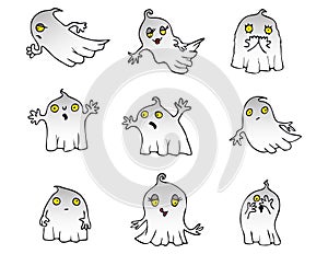 Halloween Ghost vector pack