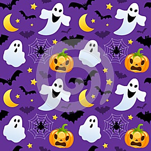 Halloween Ghosts & Pumpkins Seamless