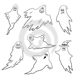 Halloween Ghosts Silhouettes