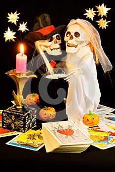 Halloween ghosts, wondering at the love Tarot card readings.