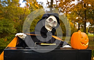 Halloween Ghoul Playing a Piano photo
