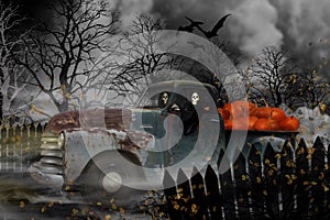 Halloween Ghouls in old Chevy Truck