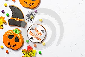 Halloween Gingerbread Cookies - pumpkin, ghosts, witch hat, spid photo