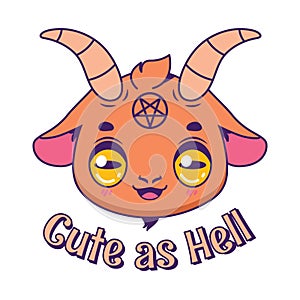 Halloween goat illustration with pun text