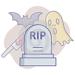 Halloween grave Isolated Vector icon which can easily modify or edit