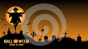 Halloween graveyard background vector