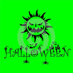 Halloween green sunflower poster