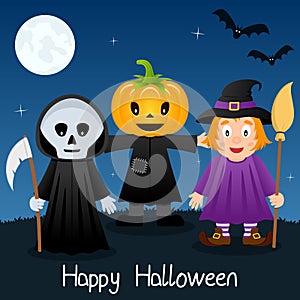 Halloween Greeting Card with Monsters