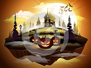 Halloween greeting card, vector illustration.