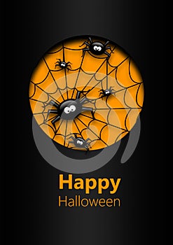 Halloween greetings card with spiders