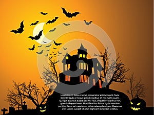Halloween with haunted house