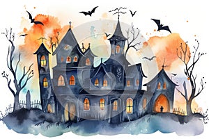 Halloween haunted house mansion. Generate Ai