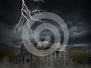 Halloween Haunted House, Mansion, Storm