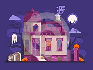 Halloween Haunted House Scene