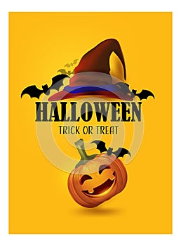 Halloween having fun and happy pumpkin laughing party candy trick or treat party decoration,invitation card for holidays moon,bat,