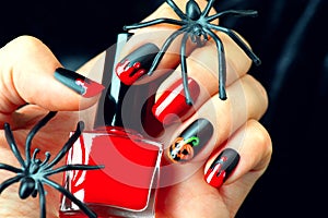 Halloween holiday manicure design ideas