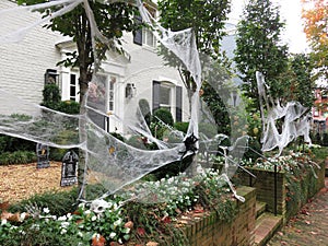 Halloween Home With Spider Webs