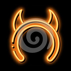 halloween horns neon glow icon illustration