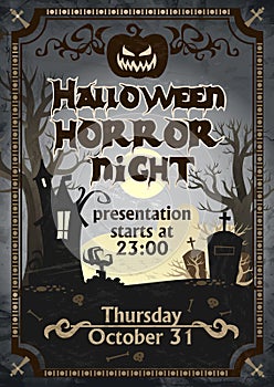 Halloween horror night presentation poster