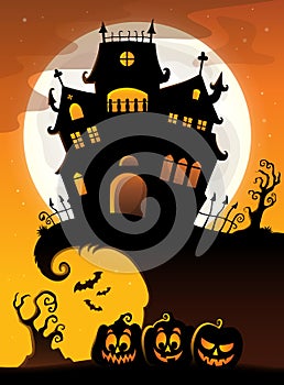 Halloween house silhouette theme 3