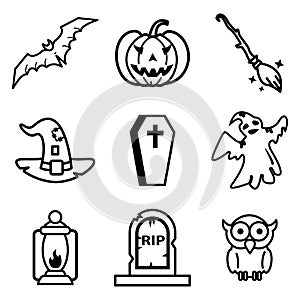 Halloween icon vector design template basic RGB