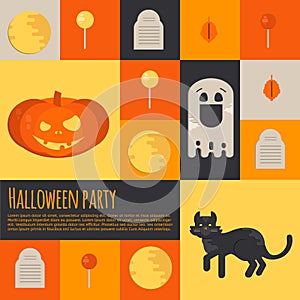Halloween icons and buttons set