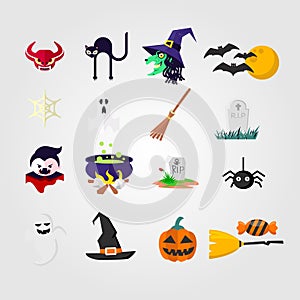 Halloween Icons Collection Set