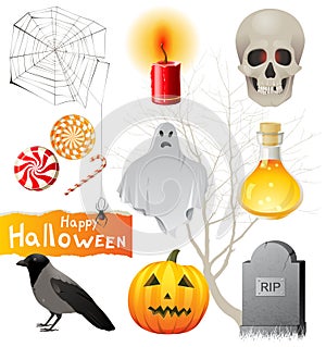 Halloween icons set