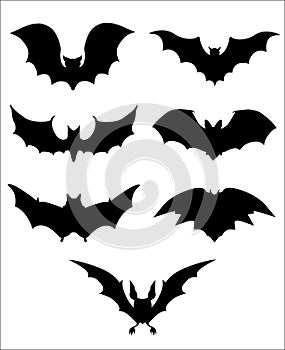 Halloween icons set of bats