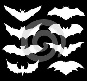 Halloween icons set of bats