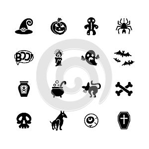 Halloween icons. Set of icons on a theme of a holiday of Halloween.