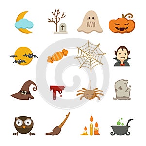 Halloween icons set