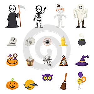 Halloween icons, vector