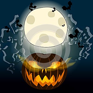 Halloween illustration with Jack OLantern