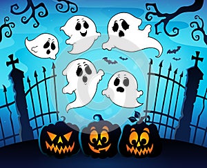 Halloween image with ghosts theme 8