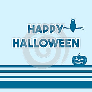 halloween image with stripe pumpkin and owl