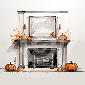 Halloween Inspired Media Console And Mantle Design In A Modern Home