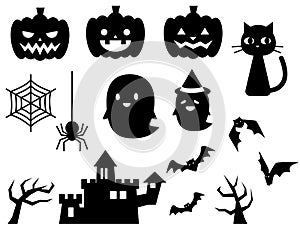 Halloween item silhouette set