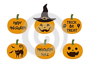 Halloween Jack-o\'-Lantern icon and logo design