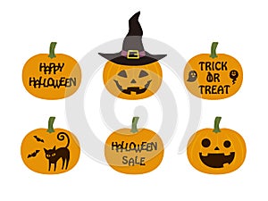 Halloween Jack-o\'-Lantern icon and logo design photo
