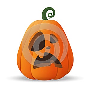 Halloween Jack O Lantern pumpkin with funny face expression - isolated on transparent background