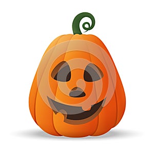 Halloween Jack O Lantern pumpkin with funny face expression - isolated on transparent background