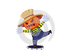 Halloween. Jack o Lantern Pumpkin head. Vector illustration in a cartoon style. Isolated on white background. Halloween pumpkin