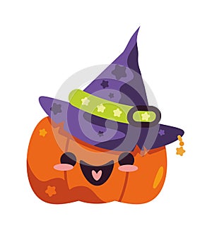 halloween kawaii pumpkin with hat