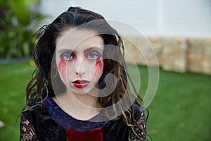 Halloween kid girl custome bloody makeup